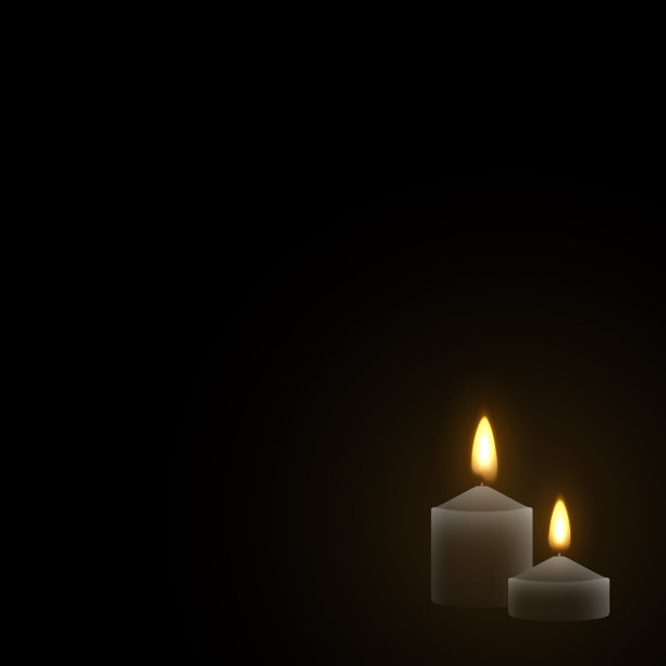 蜡烛燃烧与火逼真。图片下载