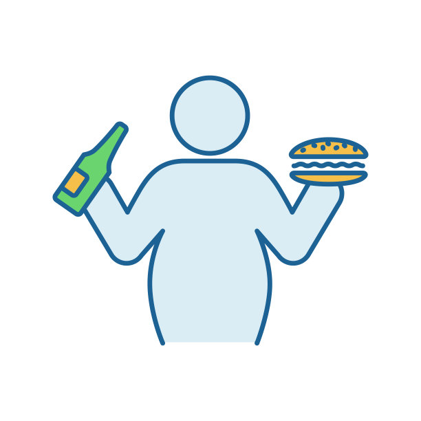 超重和肥胖的颜色图标图片下载