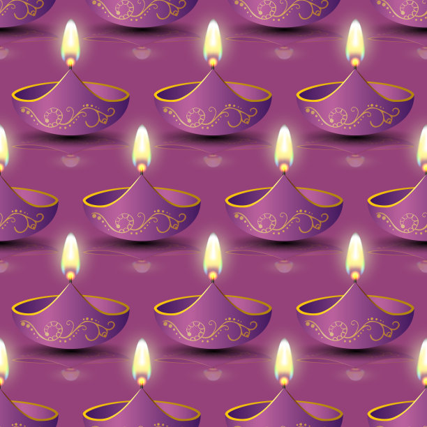 排灯节销售背景。大的节日。排灯节矢量插图与灯。用蜡烛庆祝。排灯节的灯。印度的节日。横幅或海报，无缝图案图片下载