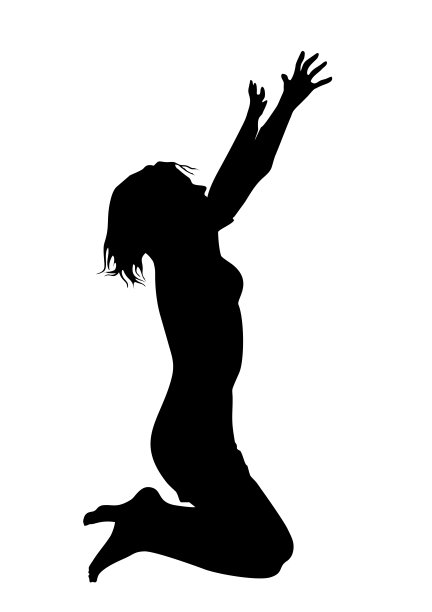 一个孤独的女人的剪影跪在地板上请求帮助并祈祷，双臂向上图片下载