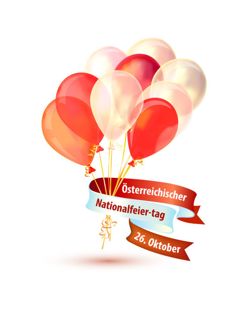 奥地利的一天快乐!26. 十月。德国语言。奥地利国旗图片下载