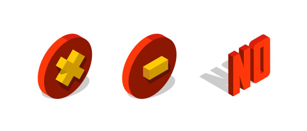 没有检查，删除或删除标记三维等距图标。没有矢量信件。图片下载