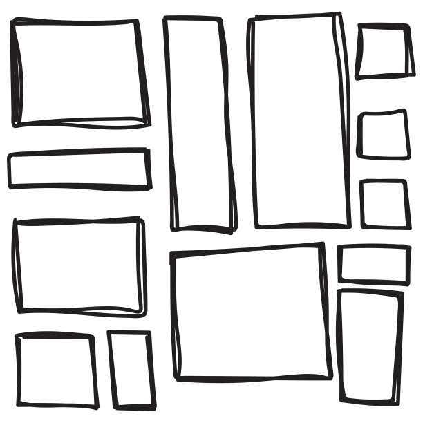 一套徒手绘制的形状。图片下载