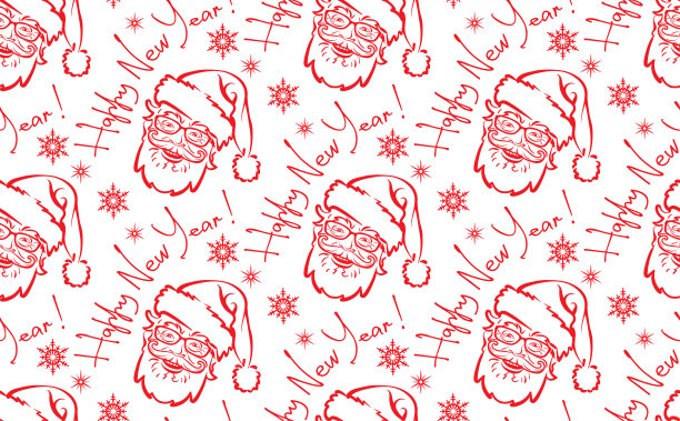 摘要圣诞老人图案为纸设计。新年快乐。圣诞节的庆祝活动。无缝的背景图片下载