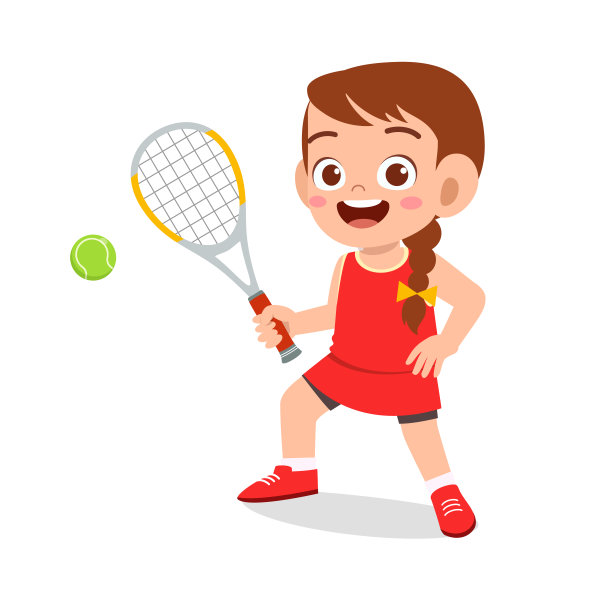 快乐可爱的小女孩打火车网球图片下载