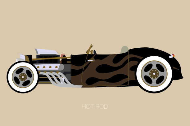 矢量敞篷车热杆车图片下载