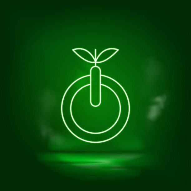 生态环境霓虹灯矢量图标。拯救世界，绿色霓虹。图片下载