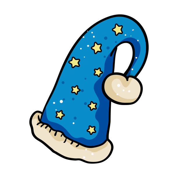 蓝色皮帽。魔法的象征，新年假期，圣诞节。——向量。矢量图图片下载