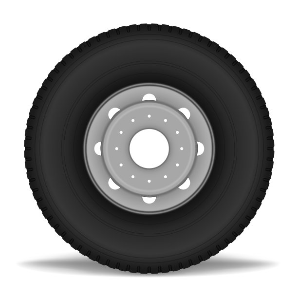 卡车车轮孤立在白色背景，矢量插图图片下载