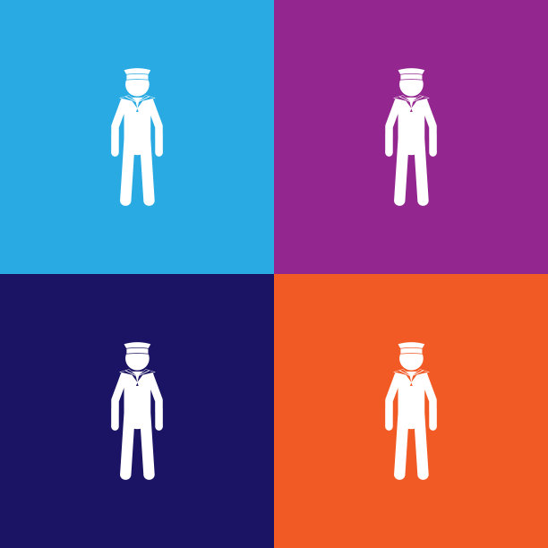 剪影的军事水手图标。特殊服务元素图标。职业标志，孤立符号收集图标网站图片下载