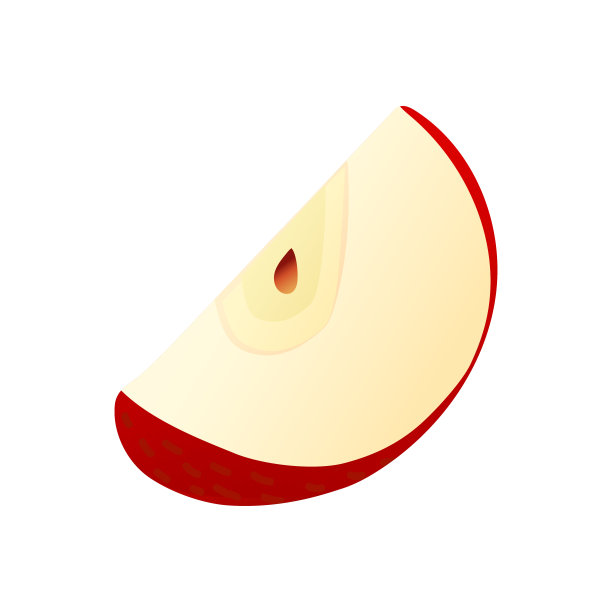 Slic红苹果矢量插图。平的风格。卡通图片下载