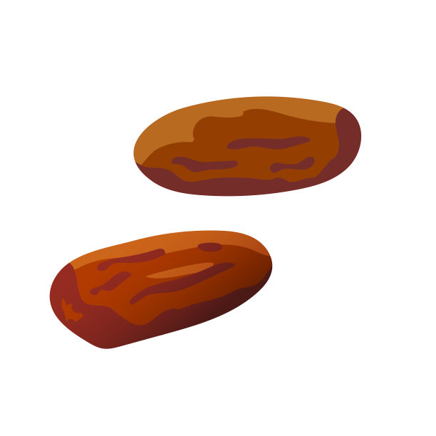 矢量插图的多汁孤立轮廓彩色水果-枣水果图片下载