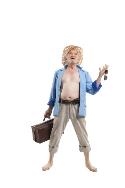 海滩上的老人图片下载