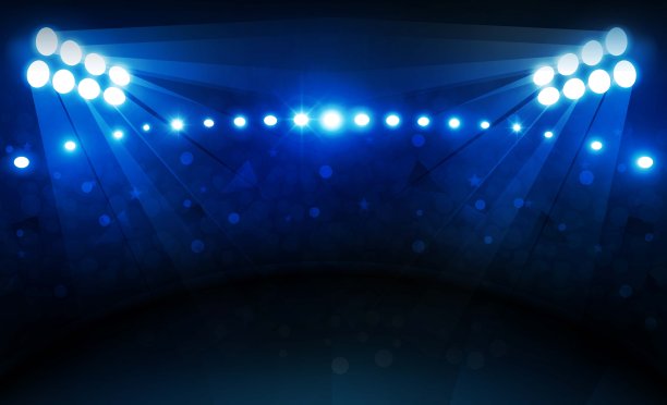 足球场与明亮体育场灯光矢量设计图片下载