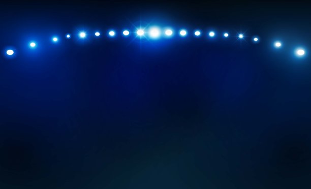 足球场与明亮体育场灯光矢量设计图片下载