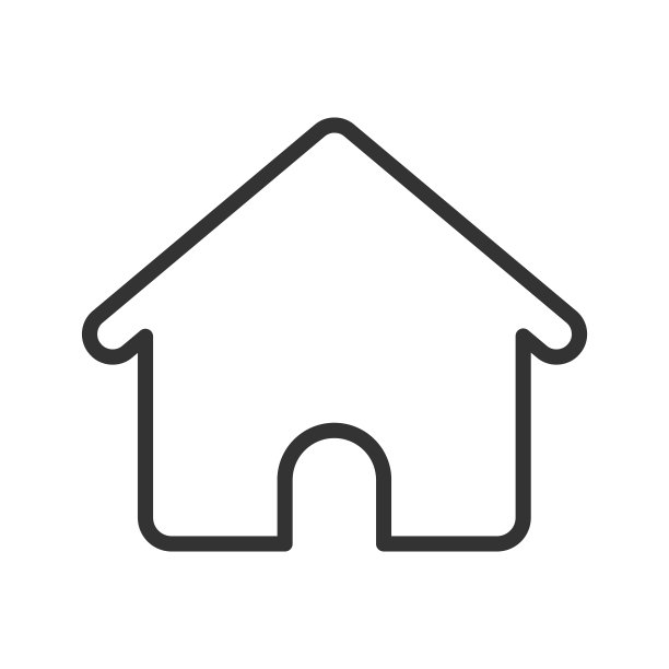 房子轮廓UI web图标。房子矢量图标为网页，移动和用户界面设计孤立的白色背景图片下载