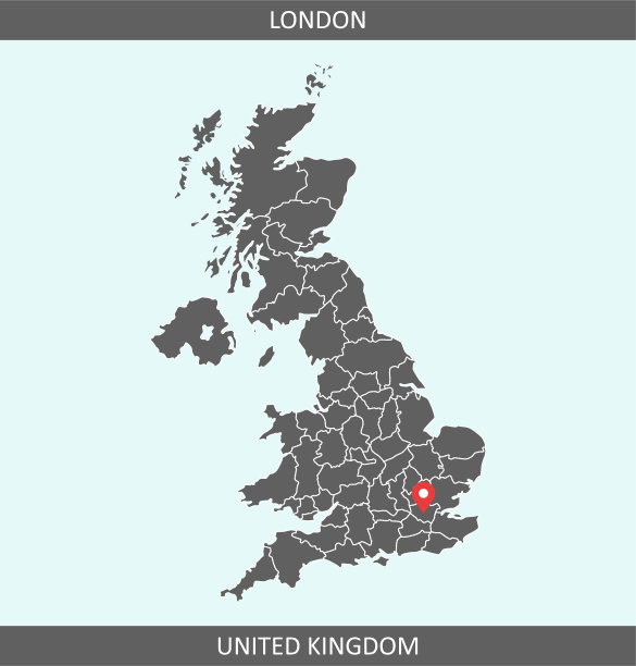 英国地图矢量与首都伦敦为教育目的图片下载