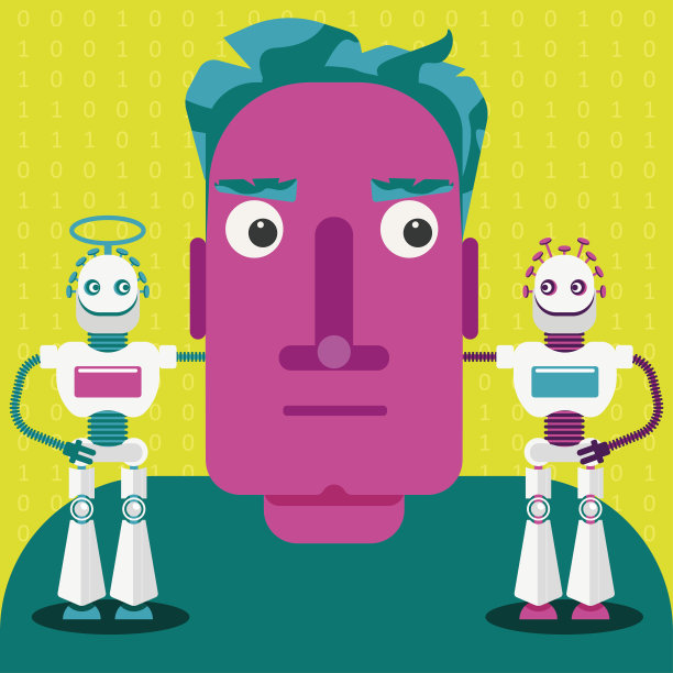 人工智能融入我们生活的可能性。人工智能如何影响我们的生活。它可以是好或坏，用于造福或危害人类(如网络犯罪)图片下载