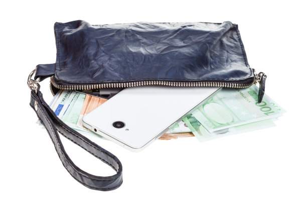 钱包里装着电话，卡片和欧元图片下载