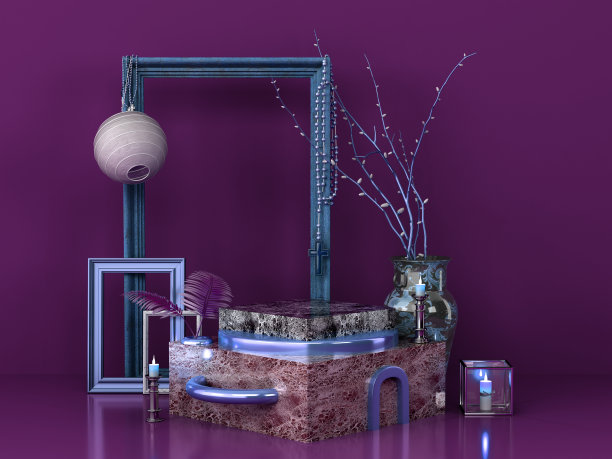 大理石讲台产品展示3d图像图片下载