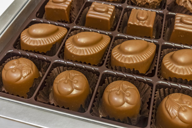 特别的巧克力与不同的人物在礼盒图片下载