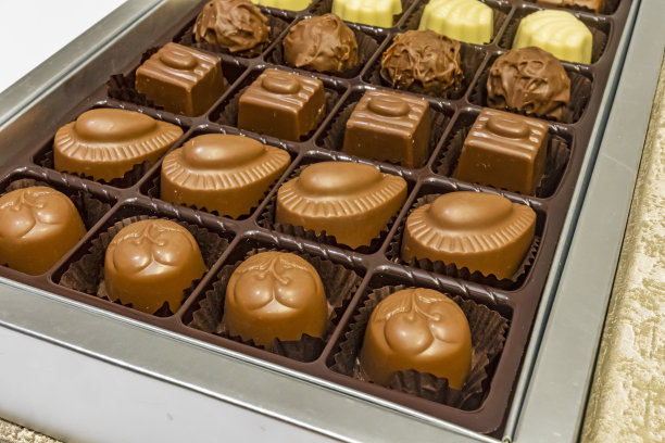 特别的巧克力与不同的人物在礼盒图片下载