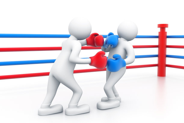 拳击运动员在拳击台上搏斗图片下载