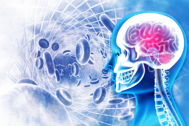 人类大脑x光透视的科学背景图片下载