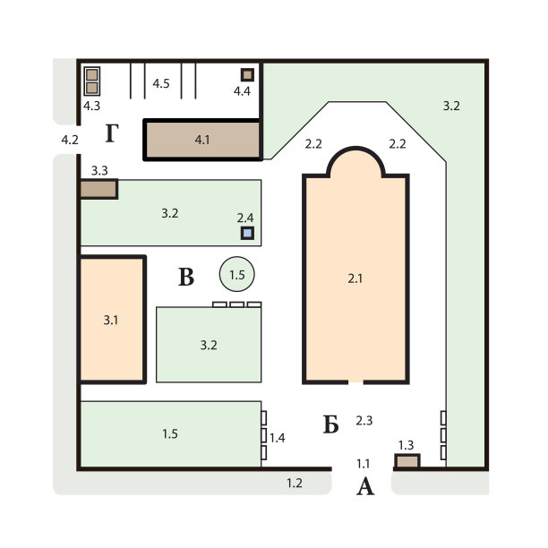 一个典型的东正教教堂综合体的建筑计划。中世纪东正教修道院，建筑设计。图片下载