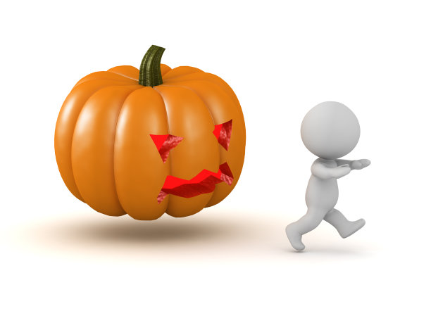 3D角色逃离一个万圣节南瓜图片下载