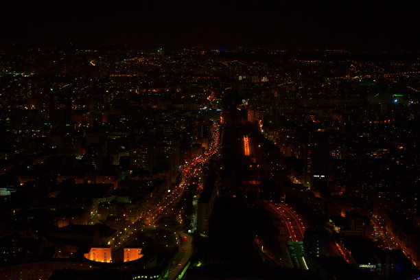 夜晚的城市空中图片下载