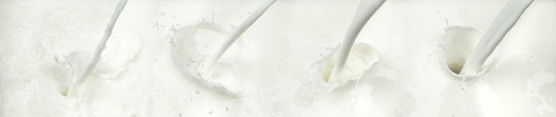 四排不同的鲜奶喷溅浇食概念背景图片下载