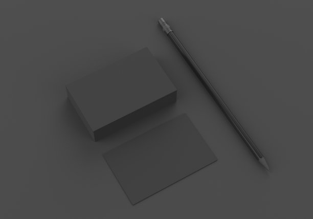 基础黑色文具模型模板品牌标识在黑暗的背景为平面设计师的演示和作品集。3 d渲染。图片下载