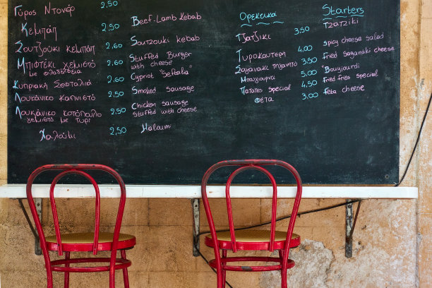 希腊街头小吃菜单图片下载