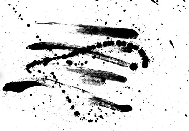 白色背景上的黑色墨水纹理。图片下载