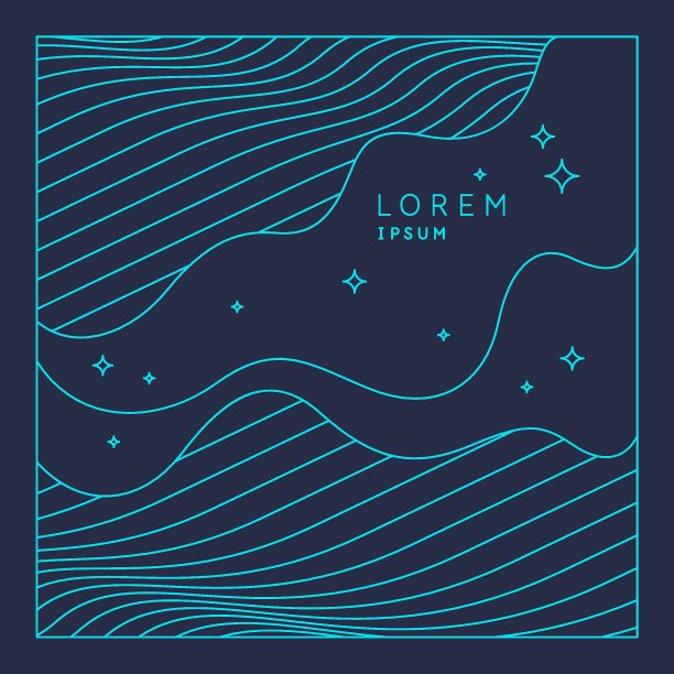 矢量抽象背景与动态波。插图设计图片下载