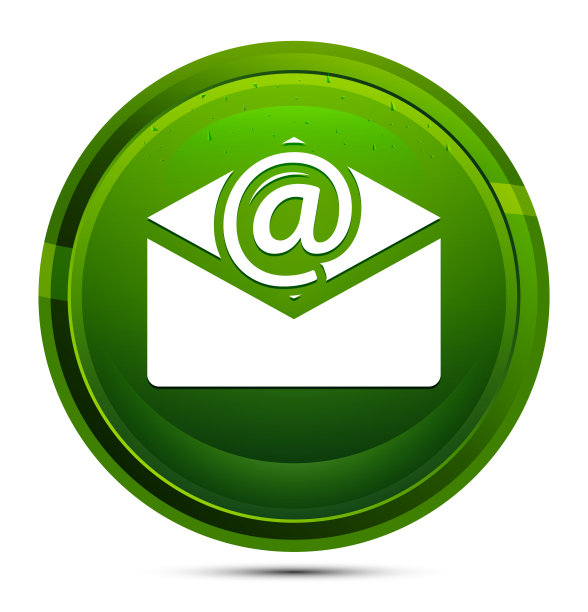 通讯电子邮件图标玻璃绿色圆形按钮插图图片下载