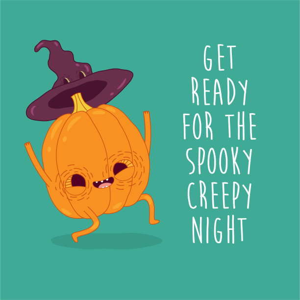 有趣的南瓜祝你万圣节快乐。矢量图形。图片下载