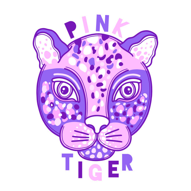 动物脸豹创意概念。手绘朴素风格图片下载