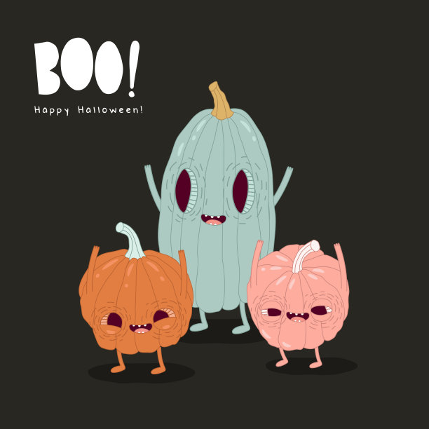 有趣的南瓜祝你万圣节快乐。矢量图形。图片下载