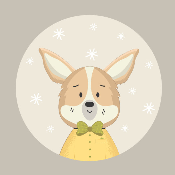 圆形框架上系着领结的狗图片下载