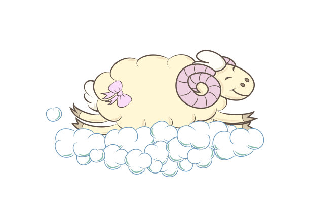 绵羊睡在云里图片下载