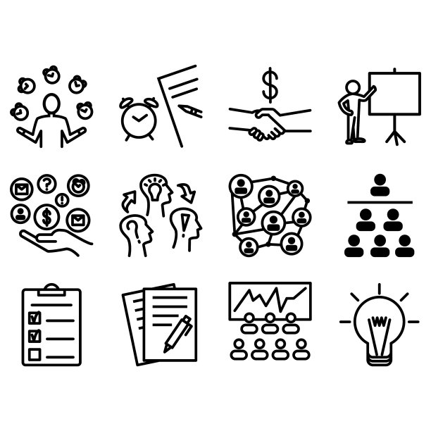 时间管理图标向量集图片下载