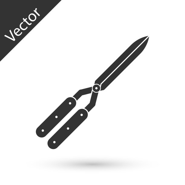 灰色园艺手工剪刀修剪图标孤立在白色背景。有木柄的修枝剪。矢量图图片下载