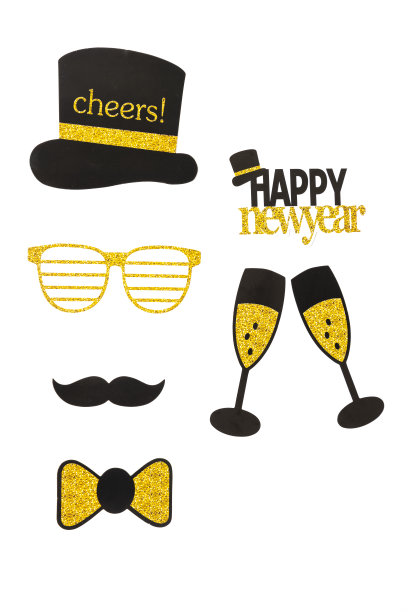 白色背景的政党元素。新年快乐理念。图片下载