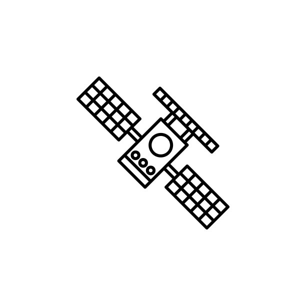 卫星气象学图标：卫星细线元素图标图片下载
