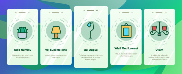 家居装饰物品矢量上船图片下载