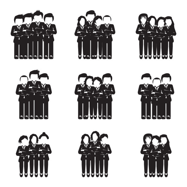 业务团队图标集。向量。图片下载