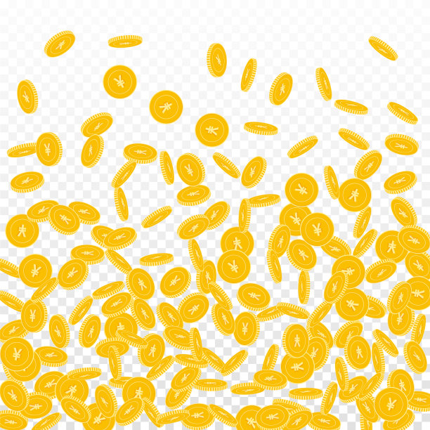 人民币硬币下落。分散小CNY co图片下载