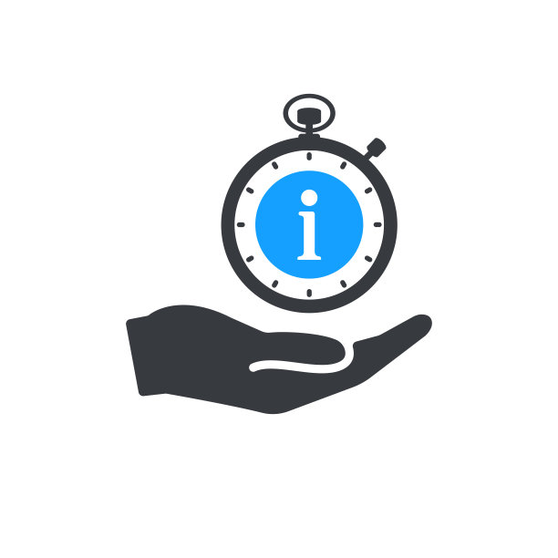 时间管理图标与信息标志，关于，常见问题，帮助，提示符号。手拿着秒表图片下载